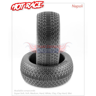 Hotrace Napoli SuperSoft 1/8 Buggy Preglued White rim #001-0813